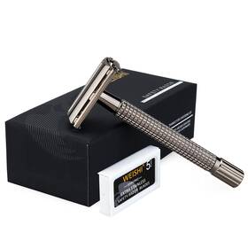 Weishi 764560811406 Safety Razor Double Edge Nostalgic Long Handle Butterfly Open