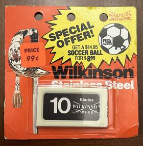 Wilkinson 074809906009 1970s Sword Stainless Steel Razor Blades 10 Pack Fifa Soccer Promo