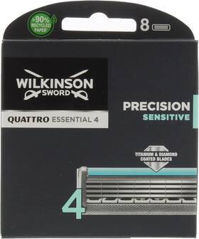 7005099 Wilkinson Sword Quattro Titanium Sensitive Refill Razor Blade Cartridges -