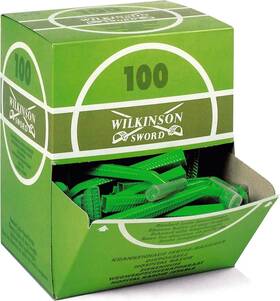 Wilkinson 726682293331 Hospital Disposable Razor 100 Ct Green Alloy Steel Unisex