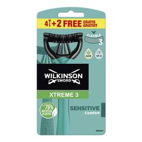 7005708f Wilkinson Sword Xtreme 3 Sensitive Disposable 6 Count Pack Of Black