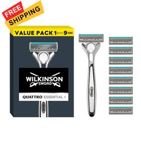 7008099u Wilkinson Sword - Quattro Titanium For Men 9 Count Pack Of 1 Standard