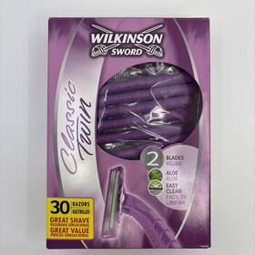Wilkinson Sword 841058001096 30 Pack Inch Classic Twin Disposable Razors Women Free Ship