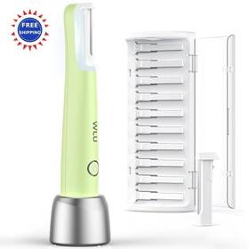 Wlu 199284992085 Dermaplane Razor Rechargeable Face Tool With Led Light 3 Speeds 10 Blades Women