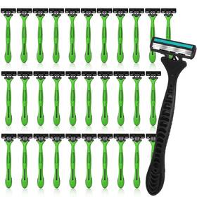 0242 Wovnet 32 Pcs Mens Disposable Razor Bulk 3 Blade Shaving For Sensitive Sk Inch