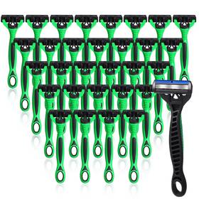 Fob-wovnet-0208 Wovnet 36 Pcs Mens Disposable Razors Bulk 3 Blade Sensitive Head Shaving For Men