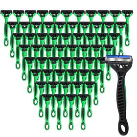 Fob-wovnet-0432 Wovnet 60 Pcs Mens Disposable Razors Set 3 Blade Bulk Sensitive Head Shaving