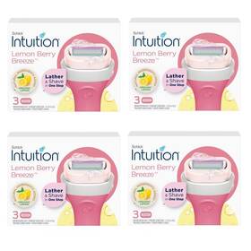 Xfquij Lemon4pack Chlife Schick Intuition Lemon Renewing Moisture Women Razor Refill Cartridges New V