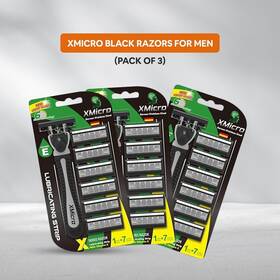 Xmicro 711709001013 Black Razors For Men Pack Of 3