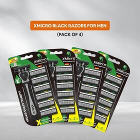 Xmicro012 Xmicro 711709001020 Black Razors For Men Pack Of 4