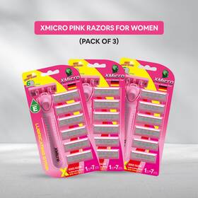 Xmicro 711709001044 Pink Razors For Women Pack Of 3