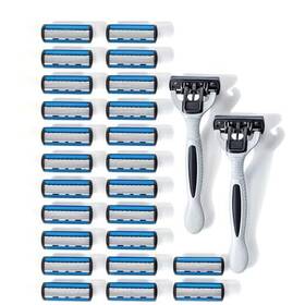 You Have Diamonds In Your Pockets. Show The World 746756639629 24 Stainless Steel 6 Blade Shaving Razor For Men Beard Mustache- Replaceable