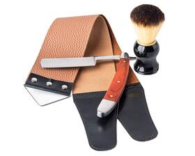 Yu&ch 788489567503 Professional Straight Razor Kit With Strop Shaving Brush Leather -