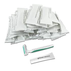 Yumcute Home 608571769731 50 Pack 3 Blades Shave Razor Kit In Bulk Pivoting Head With Protective Guard