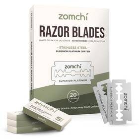 Zomchi 195893256754 Double Edge Blades 2.0 100 Counts Safety For Shaving Platinum Stainl