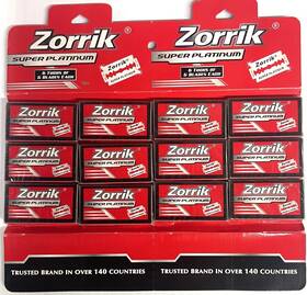 Zorrik 013405666615 12 Packs Of Double Edge Razor Blades Super Platinum 60 Total