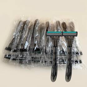 Zsyayuna 762316665143 Disposable 3 Blades Razors Bulk Travel Size Individually Wrapped Manual Grey