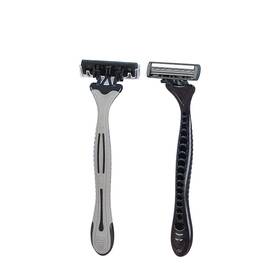 Zsyayuna 762316665167 3 Blades Disposable Razors Bulk Individually Wrapped 25 Pack Grey Black