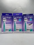(3X) Flamingo Women Moisture Plus Razor Set With Handle 2 Blade Refill. Fixed Price $29.99.
