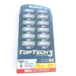 12 Pack Toptech Razors 3 For Men Replaceable Cartridges Manual Shaving. Fixed Price $16.50.