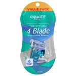 Equate Women's The Stylish 4 Blade Disposable Razors 6 Count Value Pack. Fixed Price $16.46.