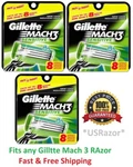 24 Gillette MACH3 Sensitive Razor Blades Cartridges Power Refills Shaver M3 Usa. Fixed Price $196.99.