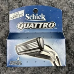 Schick Quattro Razor Blades / Cartridges 4-PACK New In Box. Fixed Price $10.99.