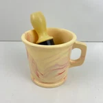 Vtg Wm. Marvy Flinn Plastic Prof Shaving Mug W/ Rubberset 200-4 Brush. Fixed Price $24.99.