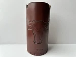 Leather Cow Hide Bourbon Steer. Head Bottle Holder.. Fixed Price $34.99.
