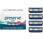 3 Boxes Preserve Shave 5 Blade Replacements / 12 Total Cartridges. Fixed Price $19.99.