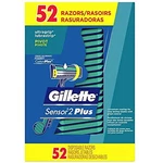 Men's Gillette Sensor PLUS2 Disposable With Powder Lubrastrip 52 Razors. Fixed Price $57.70.