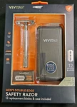 Vivitar Men's Double Edge Safety Razor With 12 Replacement Blades And Case Nib. Fixed Price $21.99.