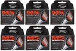 Personna M5 Magnum Razor Refill Blades With Trimmer, 4 Cartridges (6 Pack). Fixed Price $37.99.