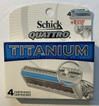 Schick Quattro Titanium- 4 Cartridges New In Box (cs). Fixed Price $7.99.