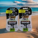 Bic Flex 4 Sensitive (6) Disposable Razors With Blades + Lubricating Strip. Fixed Price $9.95.