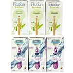 3 Schick Intuition Bamboo + Hydro SILK5 Razors Cartridges For Women. Fixed Price $20.00.