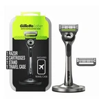 Gillette Labs Mens Razor - 1 Handle + 2 Blade Refills Travel Case Stand. Fixed Price $35.99.