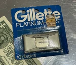 Vintage Gillette Platinum-plus 10 Razor Blades On Cards Made Usa. Fixed Price $12.99.