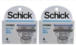 Schick Hydro Dry Skin 5 Blades Razor 4 Refills/ 2 Packstotal 8CARTRIDGES. Fixed Price $14.99.