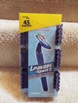 *new Laser Sport Pack Of 45 Double Edge Disposable Long Handle Blue Men's Razors. Fixed Price $9.99.
