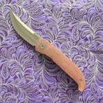 Drop X Bob Terzuola CPM-S35VN Blade Coral Red Micarta Liner Lock Pocketknife. Fixed Price $175.00.