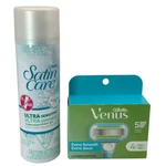 Gillette Venus Extra Smooth Razor Cartridges 4 Ct + Satin Ultra Sensitive 7OZ. Fixed Price $23.75.