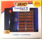 Bic Comfort 3 Hybrid Shaving Handle 16 Cartridges - New. Fixed Price $20.99.