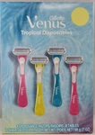 Gillette Venus Tropical Disposable Razors Pack, 4 1 Shave Gel. Fixed Price $18.99.