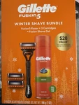 Gillette FUSION5 Shaving Kit Orange Black Razor Cartridges Shave Gel. Fixed Price $19.99.