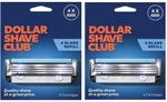 Lot Of 2 Dollar Shave Club 4-BLADE Razor Cartridge Refills Ct 8 Total -new. Fixed Price $16.99.