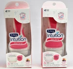 2 Schick Intuition Island Berry 4 Blade Razor 1 Handle Cartridges + Travel Cap. Fixed Price $17.50.