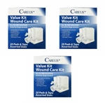 Careus Value Wound Kit, 20 Pads & Tape, Assorted Sizes, 3 Packs. Fixed Price $26.99.