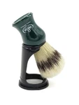 Omega Pure Boar Bristle Shaving Brush With Stand, Green, #80265-MADE Itay. Fixed Price $19.95.