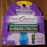 Wilkinson Sword Oasis Razor 4 Cartridges New Box Pictured. Fixed Price $11.88.